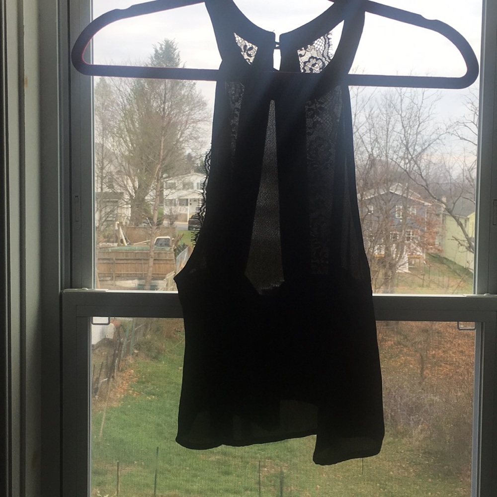 Chiffon and Lace Crop Top